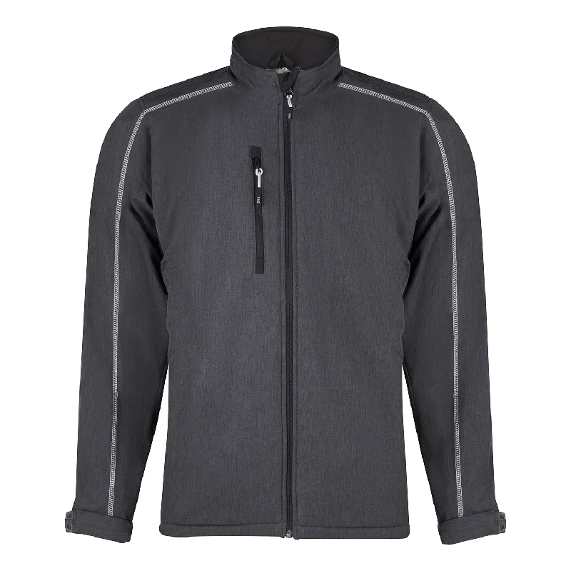 Crane Fur-Lined Softshell | Charcoal Melange - Black