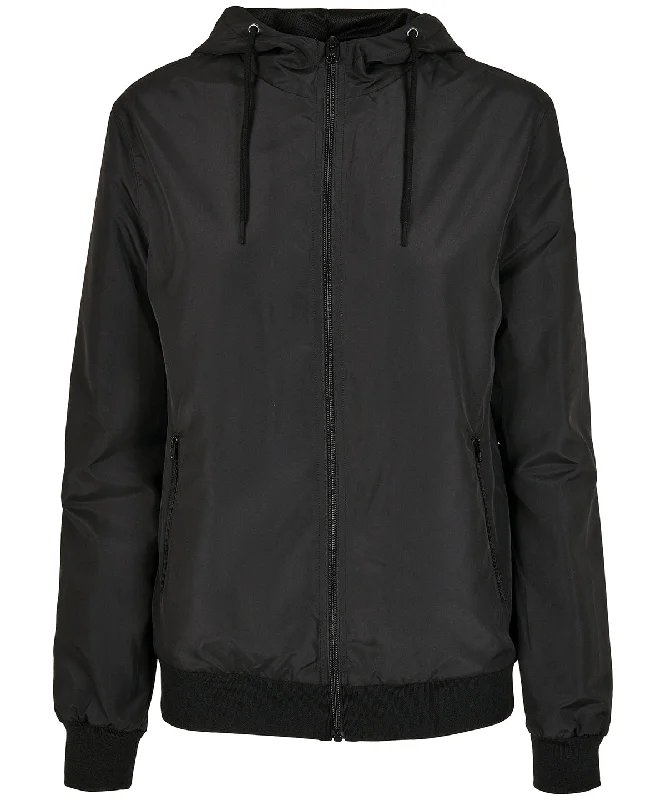 Womens recycled windrunner | Black/Black