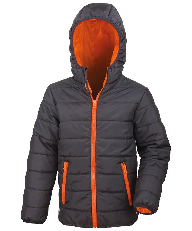 Core junior soft padded jacket | Black/Orange