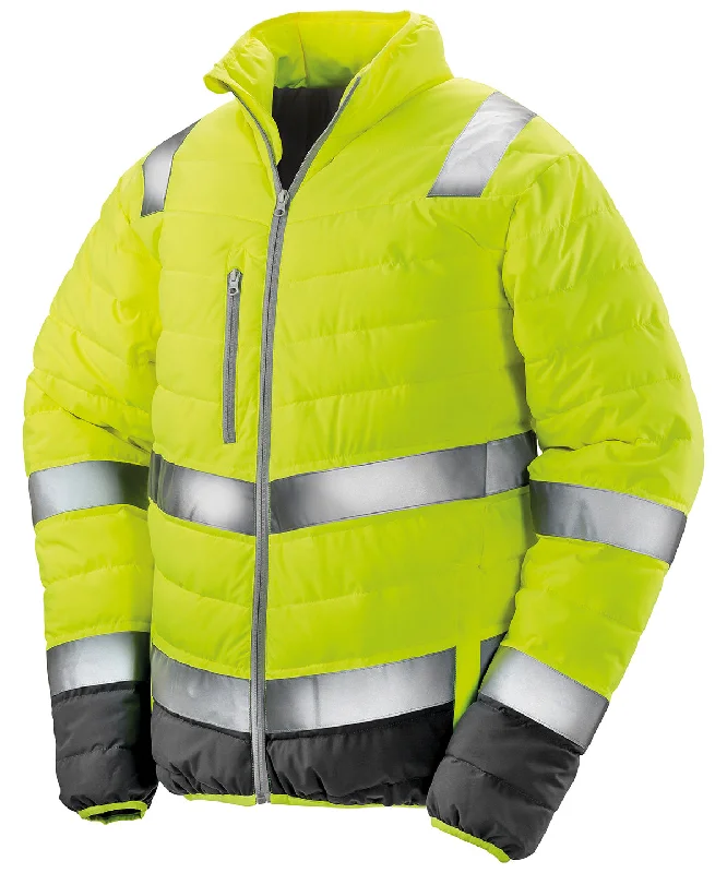 Soft padded safety jacket | Fluorescent Yellow