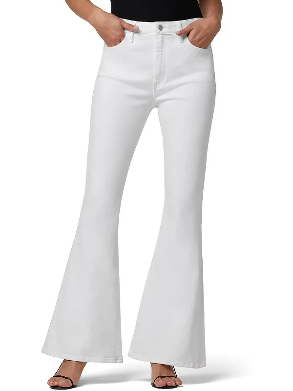 Heidi Womens High-Rise Stretch Flare Jeans