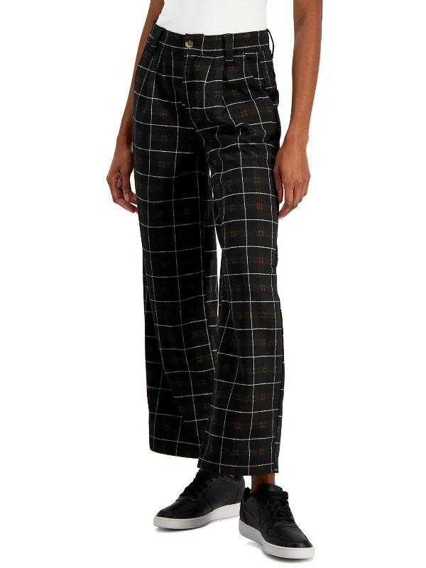 Juniors Womens Pleated High Rise Trouser Pants