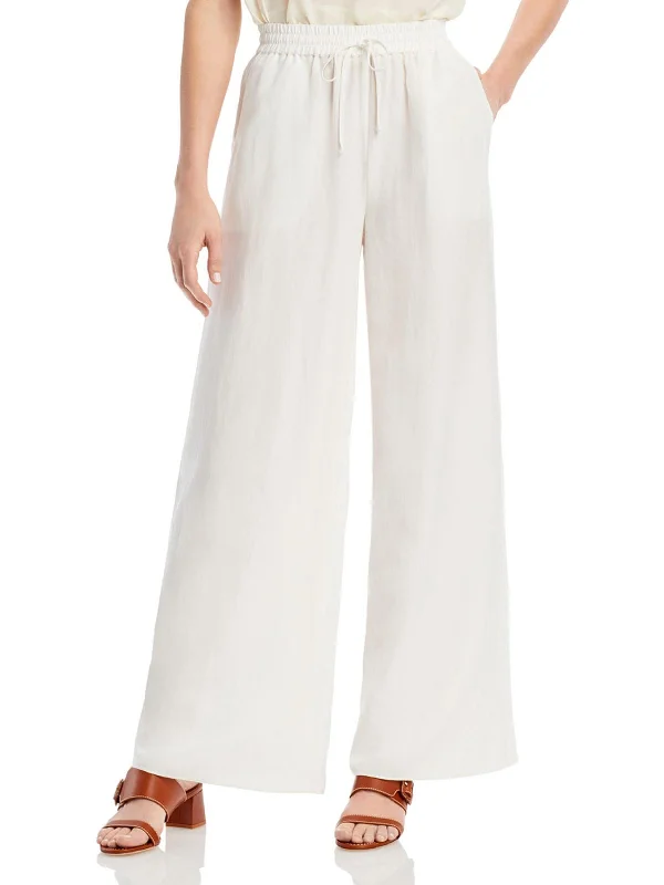 Luisa Womens Tencel Drawstring Wide Leg Pants