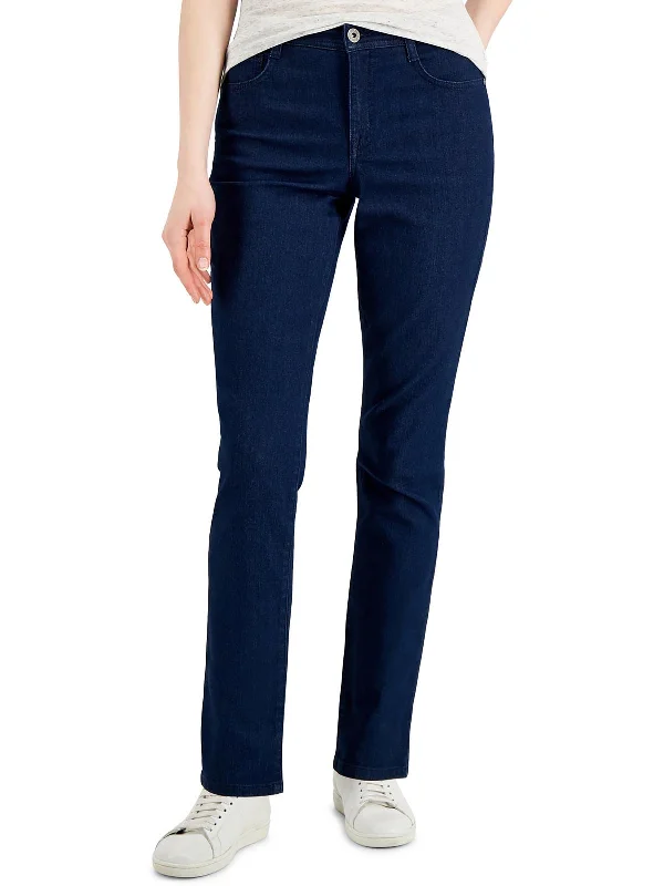 Petites Womens Denim Slim Jeans