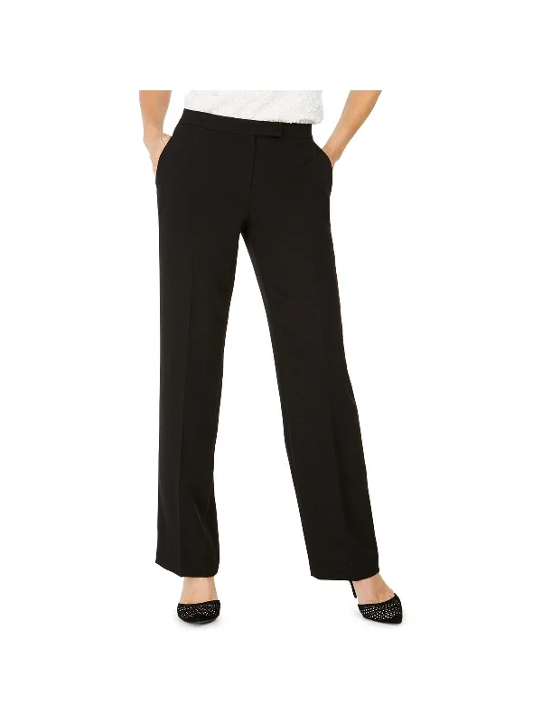 Petites Womens Tab Waist Work Trouser Pants