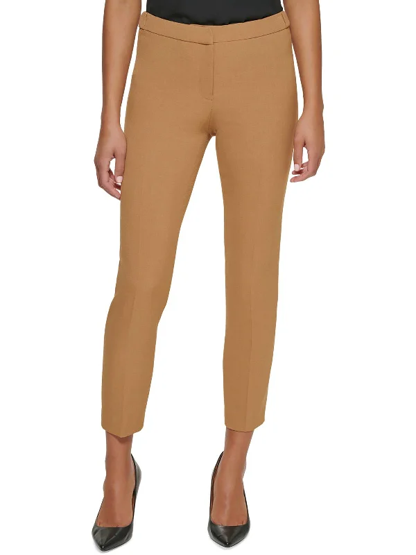 Petites Womens Tapered Leg Mid-Rise Ankle Pants