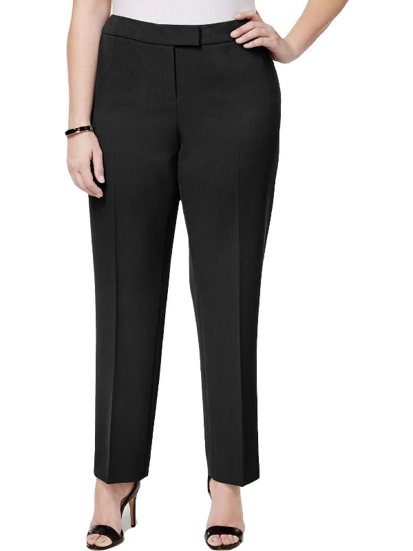 Plus Womens Ankle Formal Straight Leg Pants