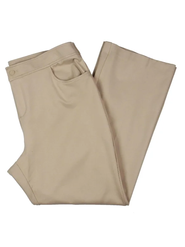 Plus Womens High-Rise Professional Straight Leg Pants