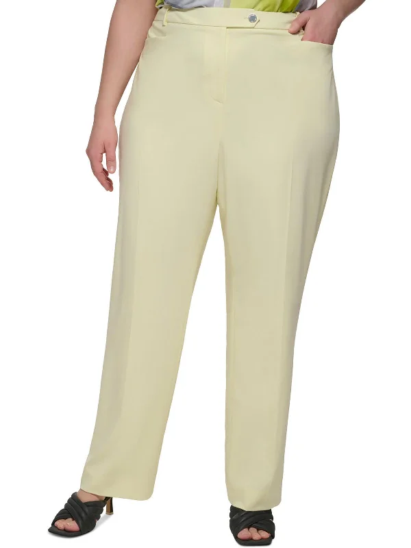 Plus Womens Modern Dress Straight Leg Pants