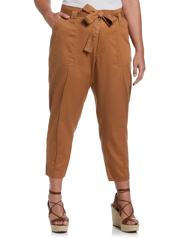 Plus Womens Twill High Rise Cargo Pants