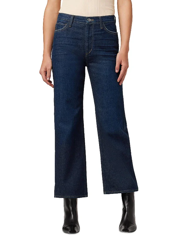 The Blake Womens High Rise Cropped Wide Leg Jeans