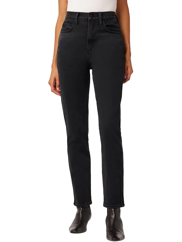 The Raine Womens High Rise Ankle Straight Leg Jeans