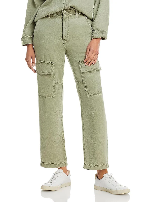 Womens Deep Pocket Denim Cargo Pants