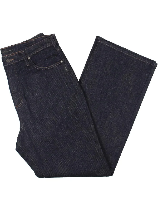 Womens High Rise Dark Wash Wide Leg Jeans