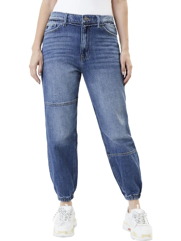 Womens High Rise Faded Jogger Jeans