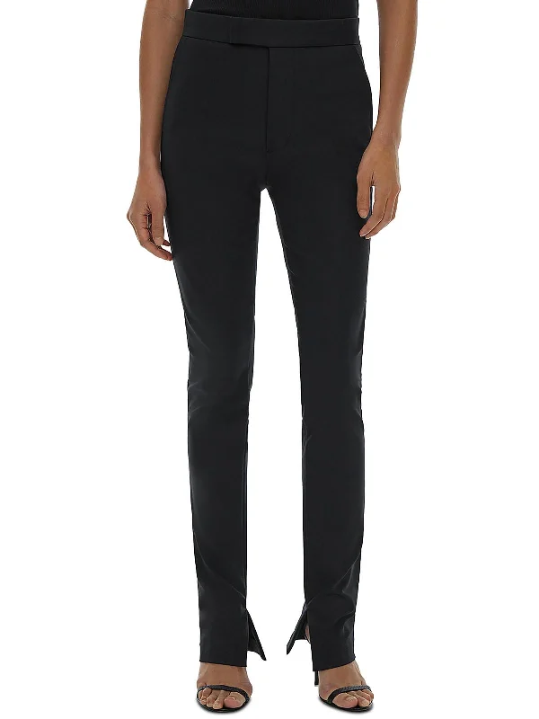 Womens High Rise Split Hem High-Waisted Pants