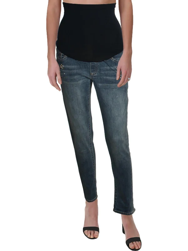 Womens Over Belly Maternity Skinny Jeans