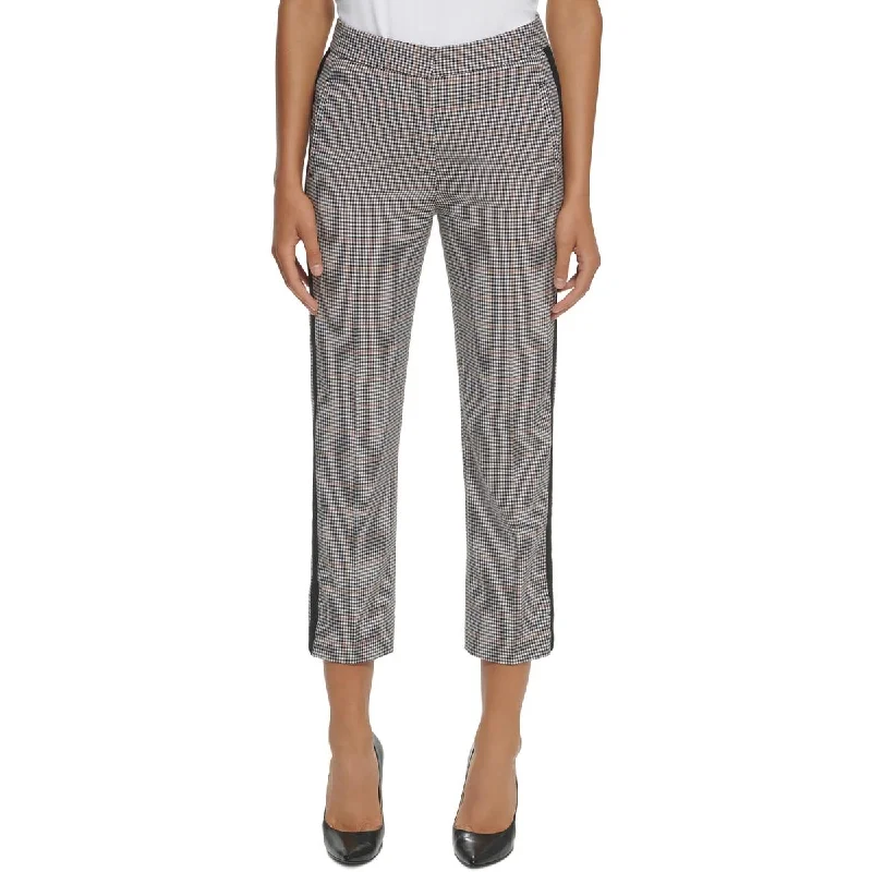 Womens Plaid Skinny Cropped Pants