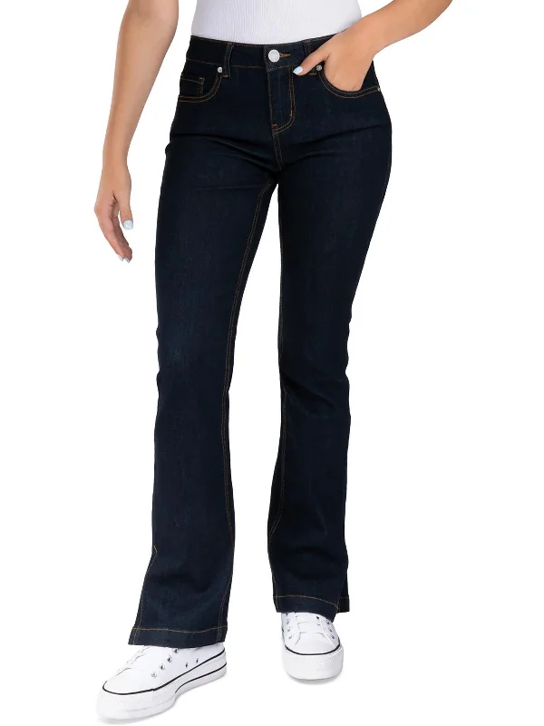 Womens Split Hem Dark Wash Bootcut Jeans