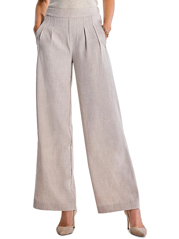 Womens Twill Office Wide Leg Pants